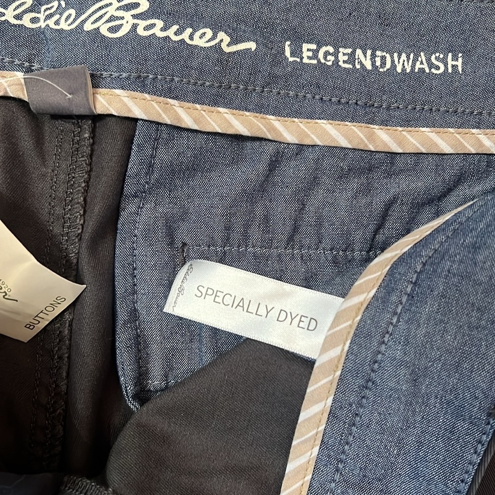 Eddie Bauer - NEW dark gray cuff short, Legend wash cotton, dark gray, 10. - Picture 5 of 10